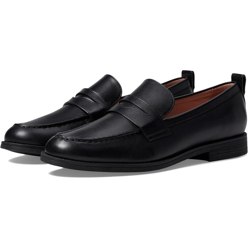 Cole Haan Stassi Penny Loafer Women's US 7 Black Leather Round Toe Shoes RHS5699